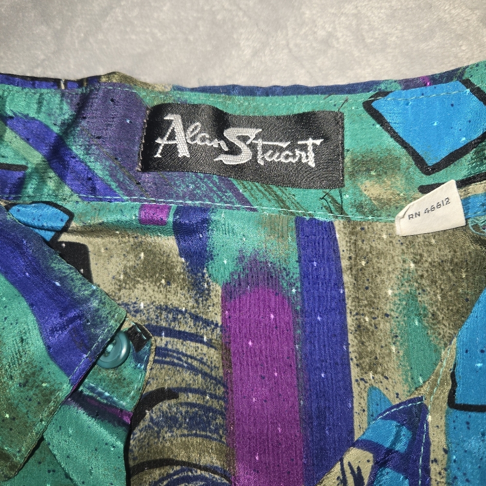 Alan Stuart Multicolor Abstract Men's Shirt - Picture 3 of 4